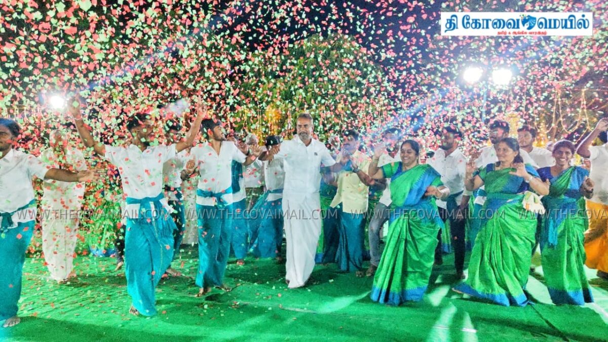 பவளக்கொடி கும்மி ஆட்டம்  நடனம் ஆடிய  முன்னாள் அமைச்சர் எஸ்.பி வேலுமணி