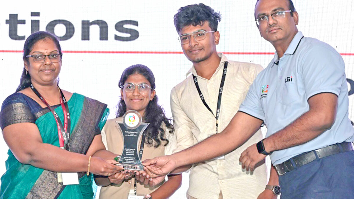 Amrita Engineering students honoured at ELGi Technology Day  