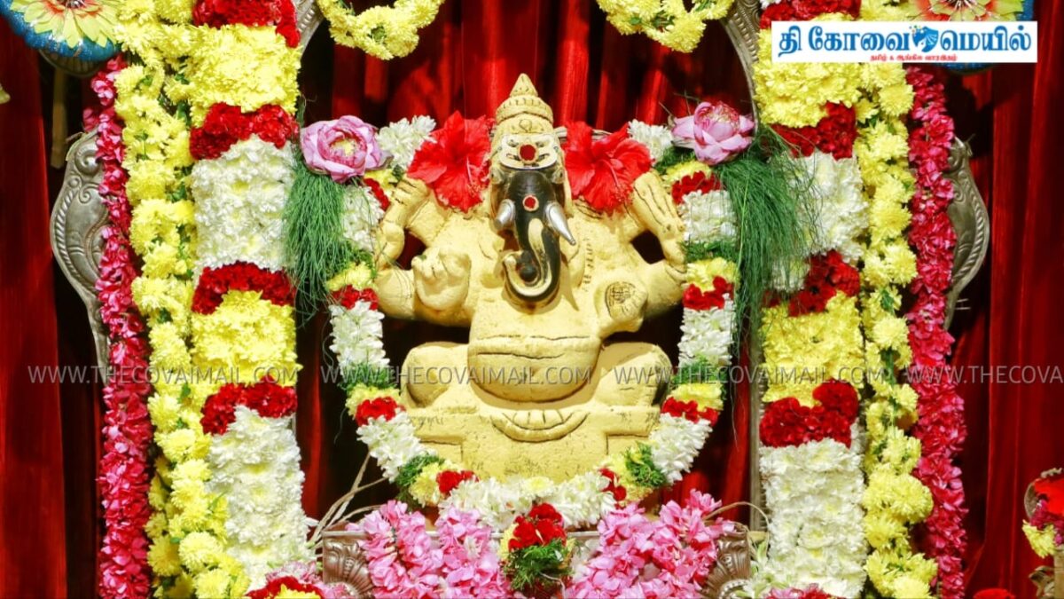 சந்தன காப்பு அலங்காரத்தில் செல்வ விநாயகர்