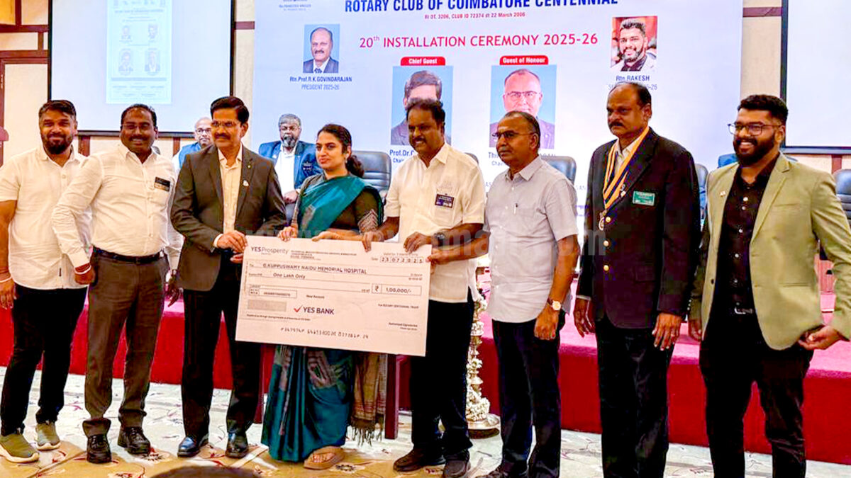 Rotary Centennial donates ₹1 lakh to GKNM hospital