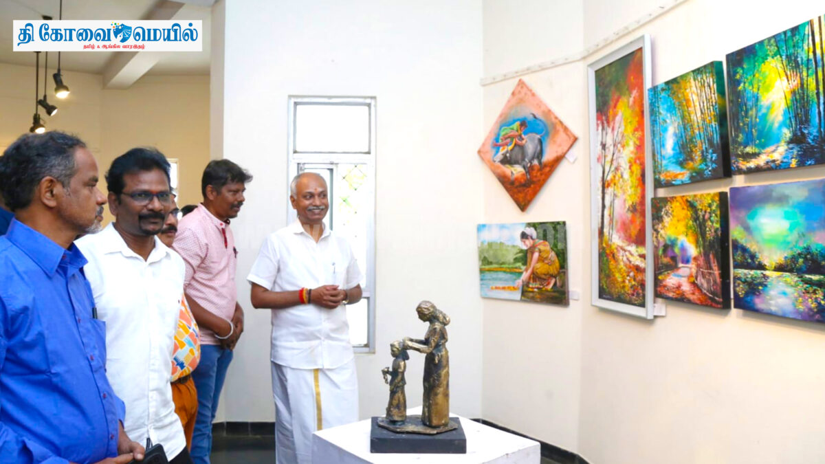 வர்ணங்கள் சொல்லும் வாழ்வியல் !  கஸ்தூரி சீனிவாசன் மையத்தில் ஒளிரும் ஓவியங்கள்