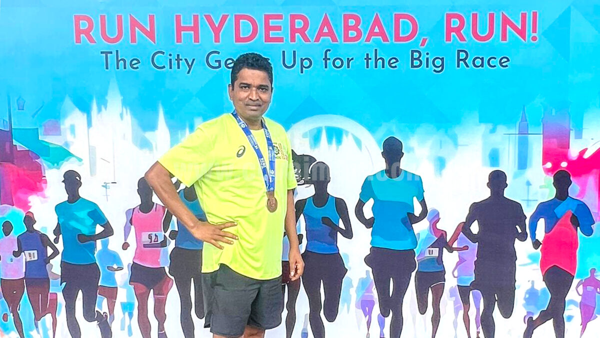 Rtn. Nelson completes Hyderabad Marathon