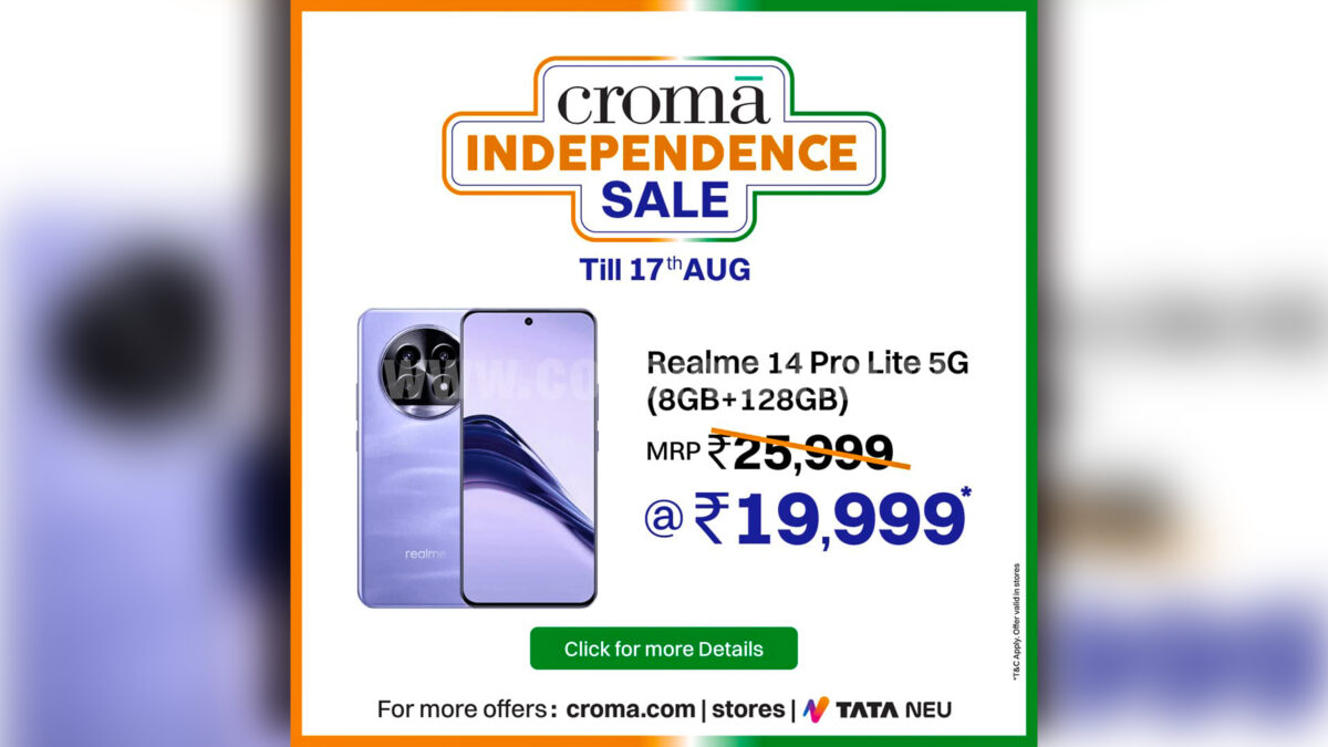 Croma Offers Up to 50% Off Across Electronics, Appliances & More for this Independence Day