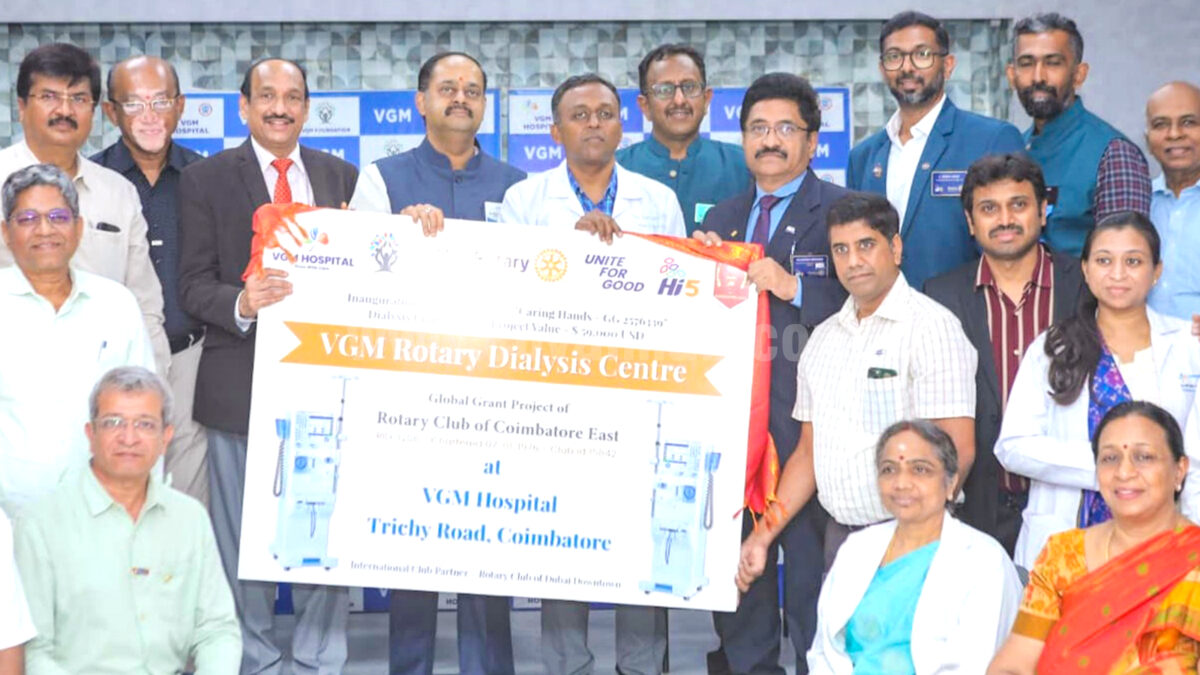 VGM launches World-class dialysis centre; cost between Rs. 1000 and Rs. 1200