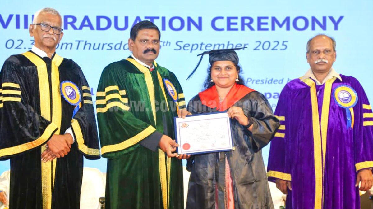 A degree certificate is a passport to the future  -Rajavel, Registrar, Bharathiar University, at PSG Arts’ 38th Graduation Ceremony
