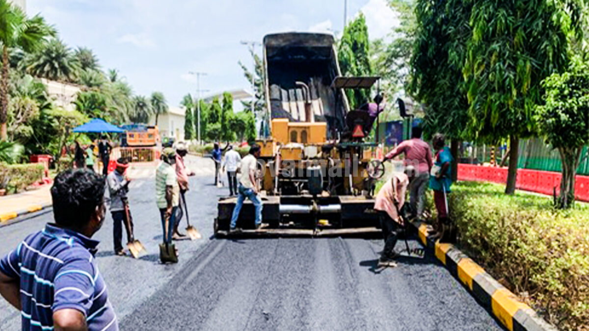 கோவையில் சாலைப் பணிகள் எவ்வளவு முடித்துள்ளது?