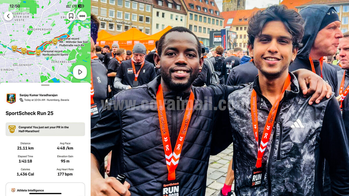 Coimbatore Man Completes 21.11 km in just 1 Hour and 41 Minutes