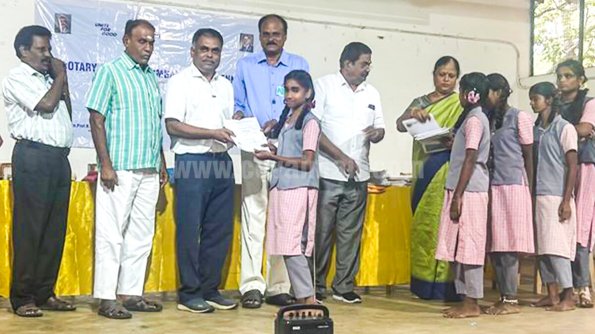 Rotary Centennial donates books and sponsors a Girl Student’s UG tuition fees