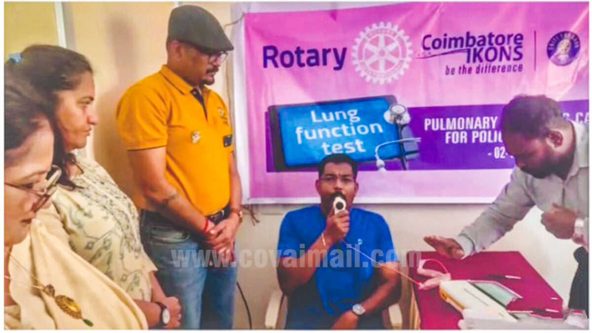 ரோட்டரி கிளப் ஐகான்ஸ் சார்பில் காவலர்களுக்கு நுரையீரல் பரிசோதனை முகாம்