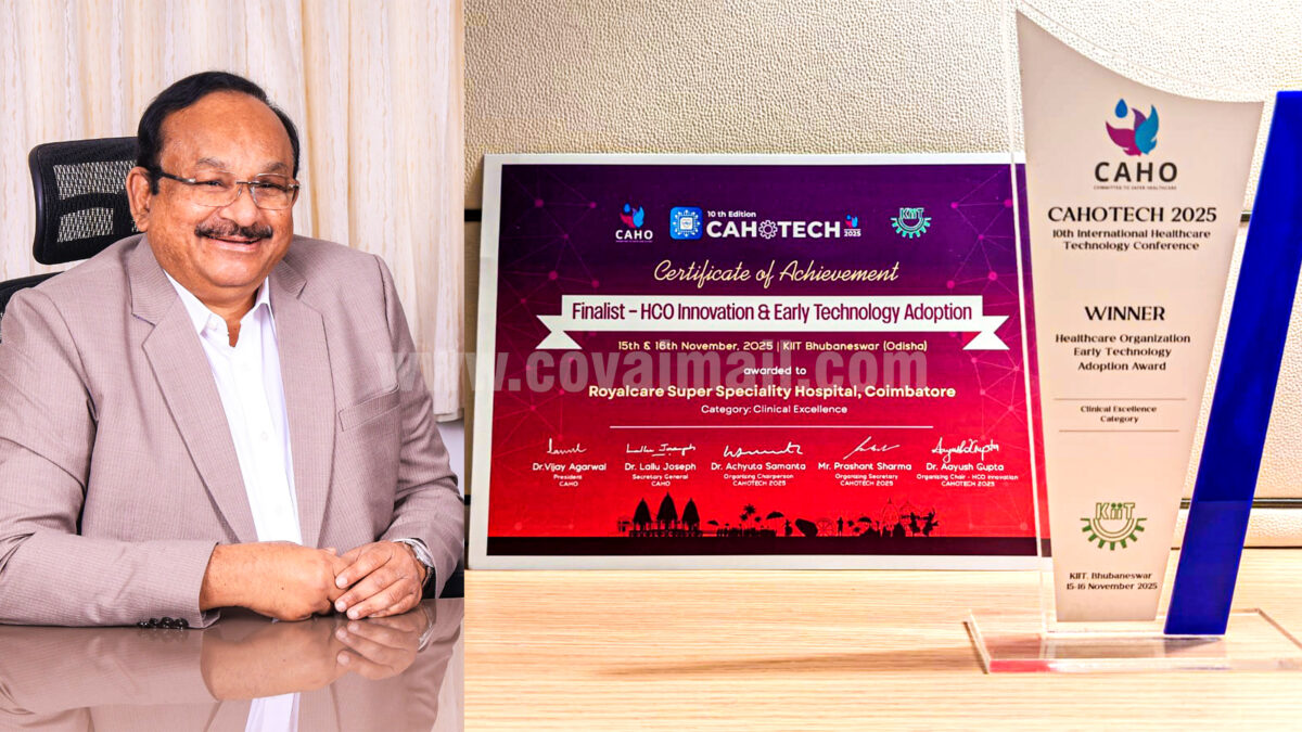 Royal Care Hospitals receives the winner award for offering Innovative Technology