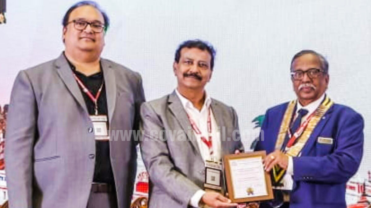 கோவை மருத்துவர் பாலமுருகனுக்கு  தமிழ்நாடு மாநில விருது