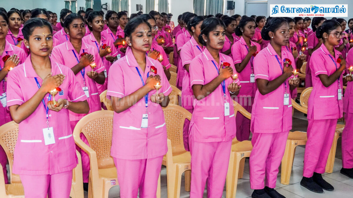 கே.எம்.சி.ஹெச். செவிலியர் கல்லூரியில் விளக்கேற்றும் விழா