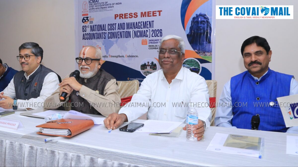ICMAI’s National Cost and Management Accountants’ Convention to be held in city from 9 to 11 January at Merlis hotel