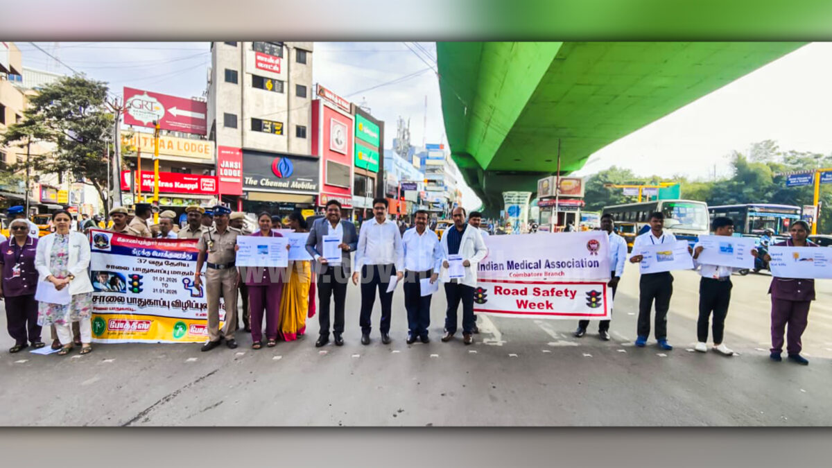 IMA conducts 1 hour Road Safety Awareness Campaign at Gandhipuram