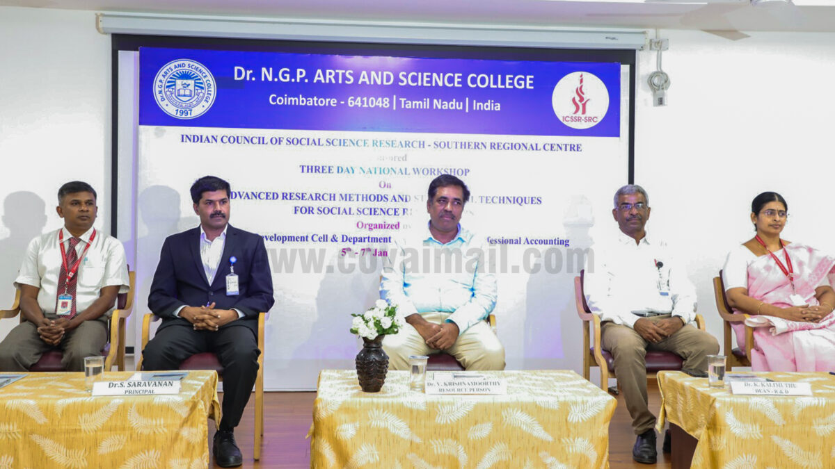NGP College hosts national workshop on Advanced Research Methods