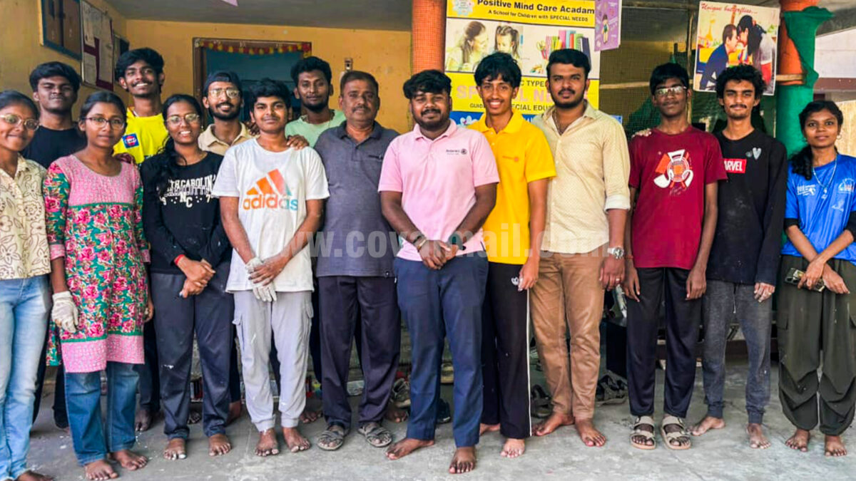 Rotaract Club of HICAS paints and creates artwork at a special school