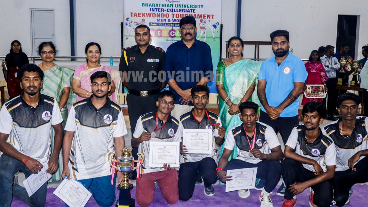 Kongunadu Arts and Science College hosts Bharathiar University Inter-Collegiate Taekwondo Tournament