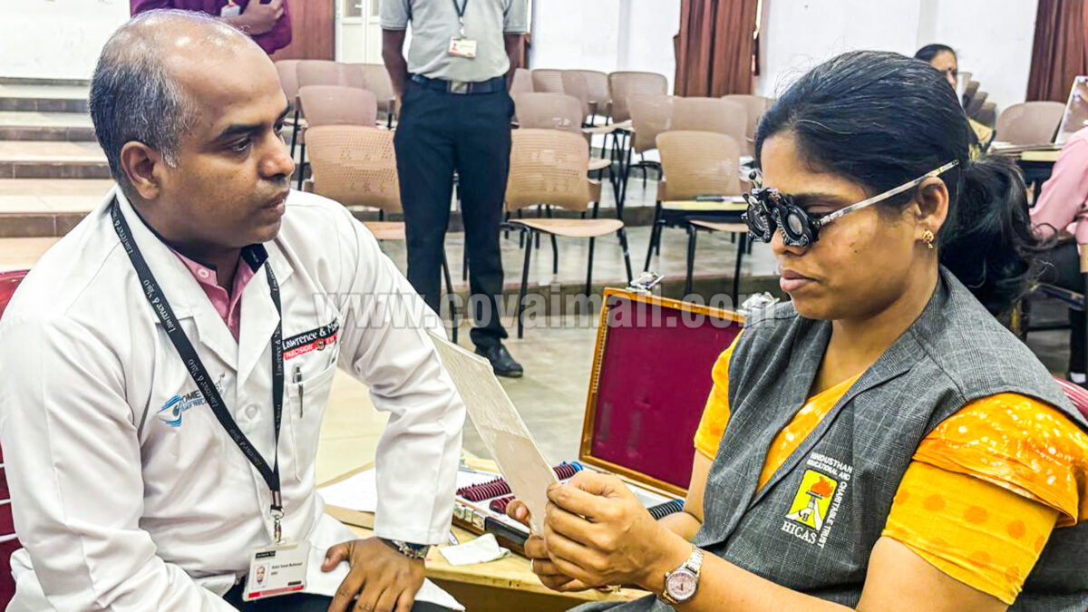 இந்துஸ்தான் கல்லூரியில் கண் பரிசோதனை முகாம்