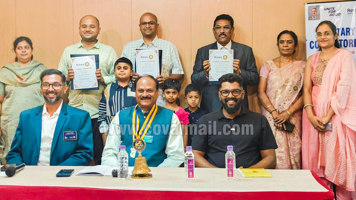3 new members join Rotary Club of Coimbatore Centennial