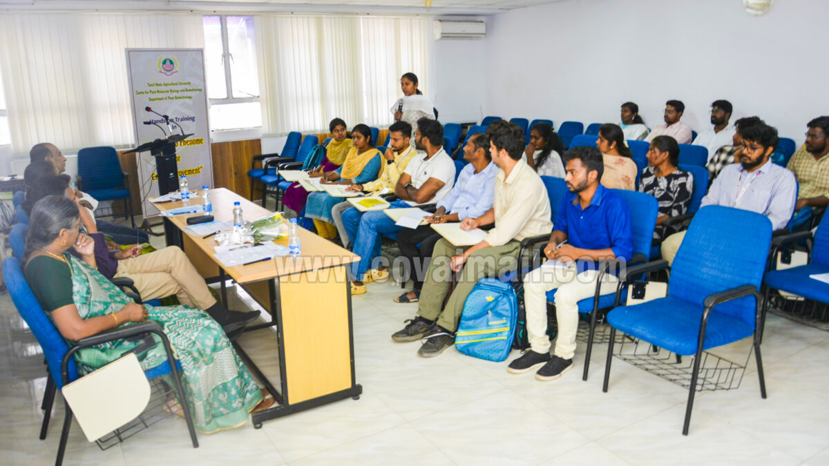 TNAU organises a hands-on training on Genome to Phenome in crop improvement