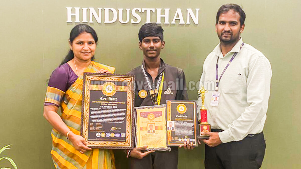 Hindusthan student achieves World Record in continuous road running