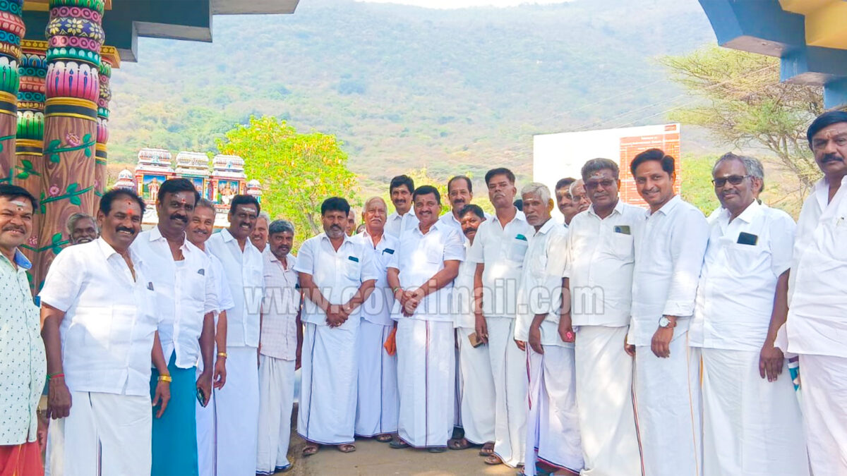 அனுவாவி சுப்பிரமணியர் கோவிலில் பி.ஆர்.ஜி அருண்குமார் மலையேறி சாமி தரிசனம்