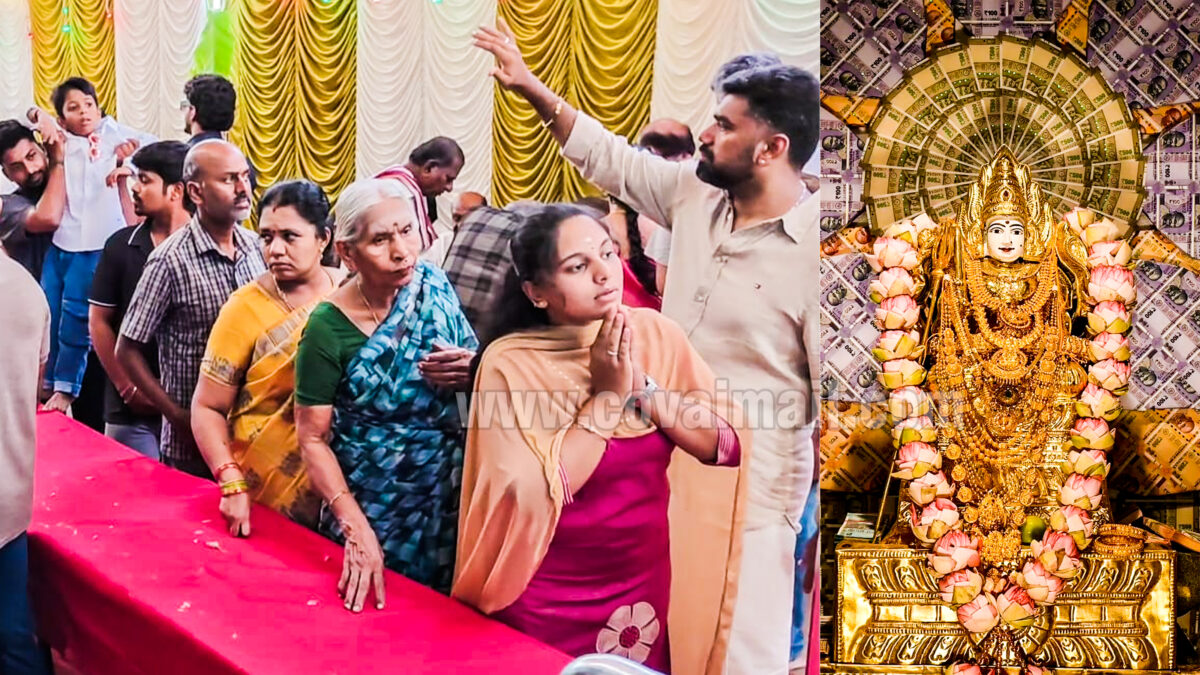 சித்திரை திருநாளில் தனலட்சமி அலங்காரத்தில் காட்சியளித்த முத்துமாரியம்மன்