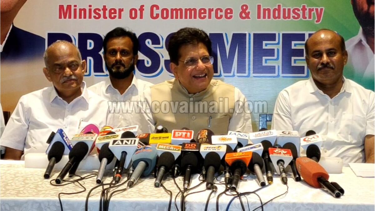 அதிமுக தலைமையிலான தேசிய ஜனநாயக கூட்டணியால் தமிழகத்தில் நல்லாட்சி வழங்க முடியும் – கோவையில் பியூஸ் கோயல் பேச்சு