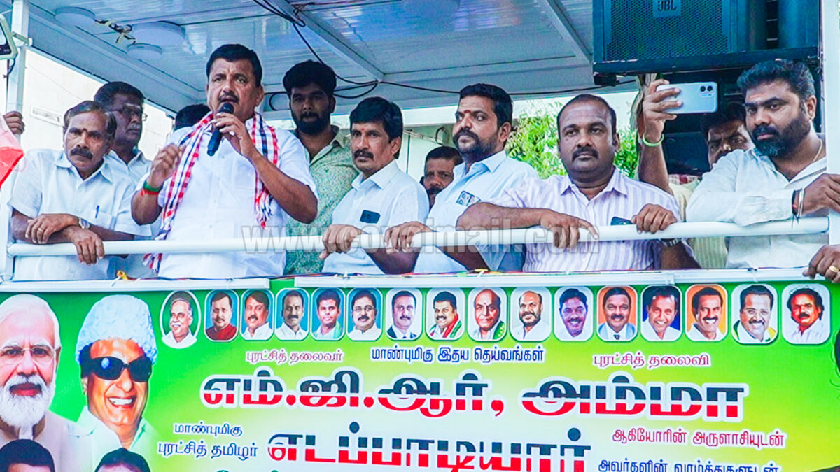 தடாகத்தில் அதிமுக வேட்பாளர் பி.ஆர்.ஜி.அருண்குமார் பிரச்சாரம்