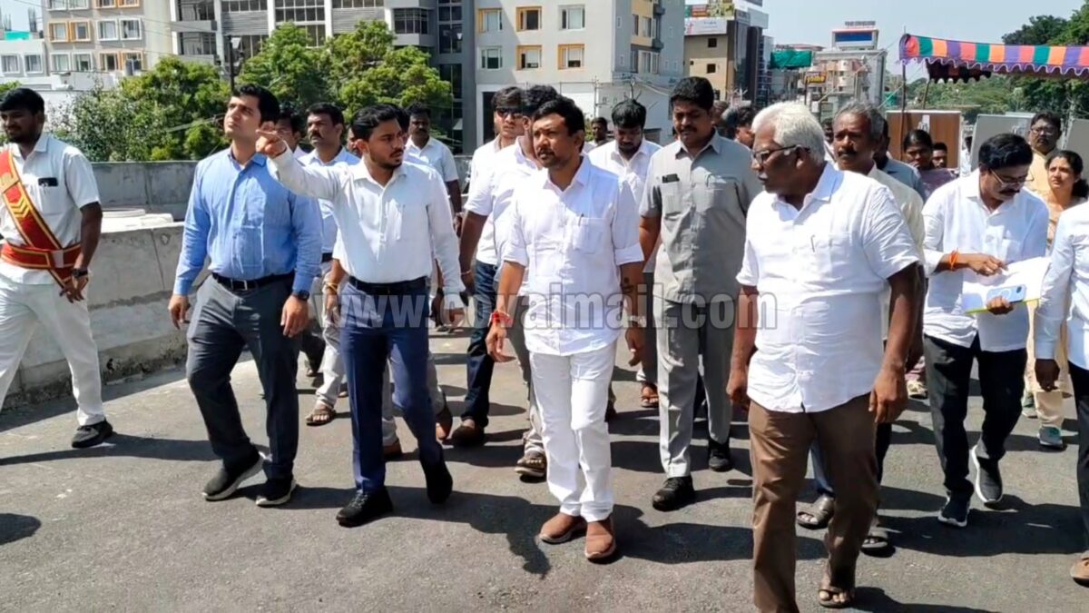 சாய்பாபா காலனி மேம்பாலம் ஜூன் இறுதிக்குள் திறப்பு – அமைச்சர் சம்பத்குமார் உறுதி