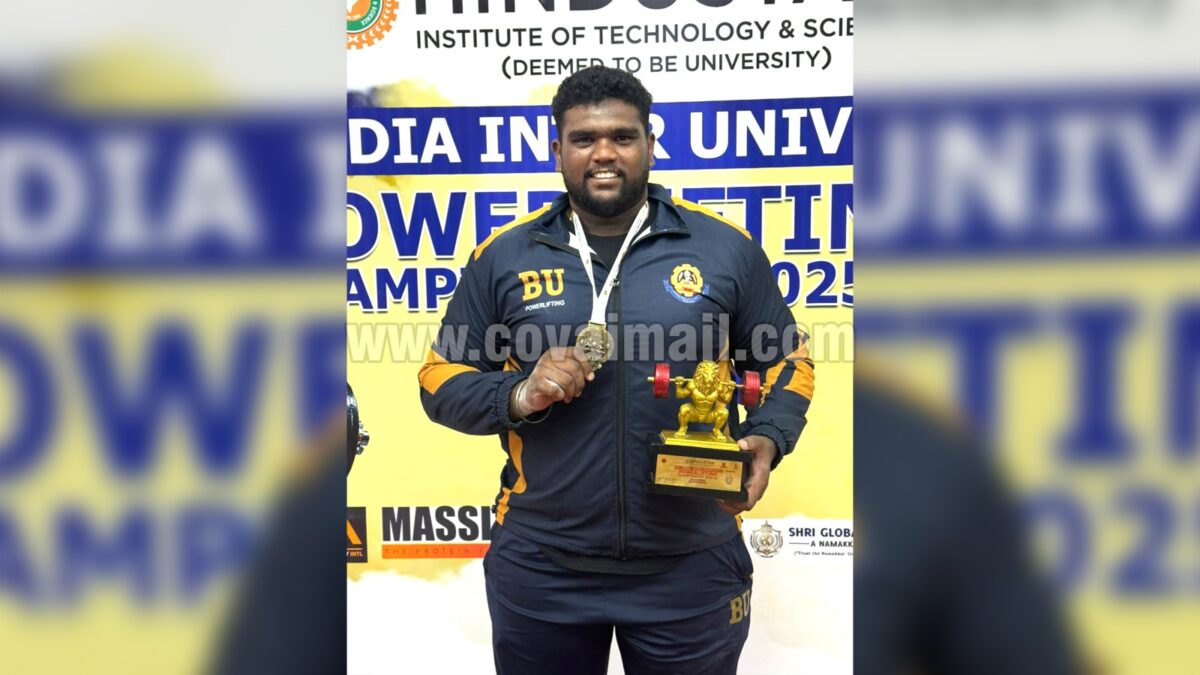 PSG student bags gold in All India Inter-University Powerlifting Championship