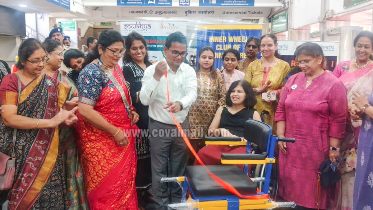 Inner Wheel Club donates seven Wheelchairs to Coimbatore Railway Junction