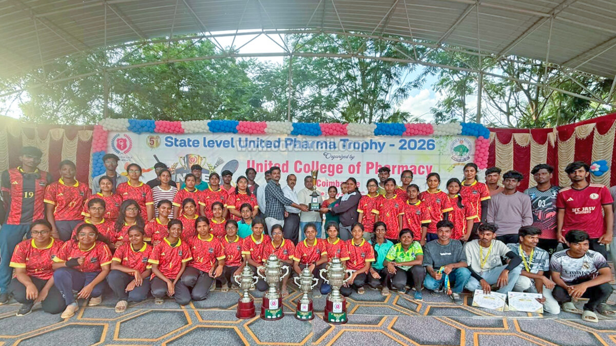 KMCH College of Pharmacy secures 5th Overall Trophy at Intercollegiate Sports Meet