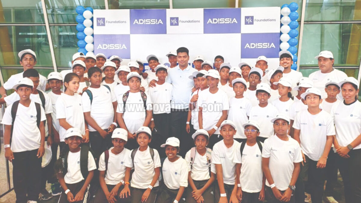 Adissia Developers Chairman Manikandan takes Coimbatore children on their 1st flight
