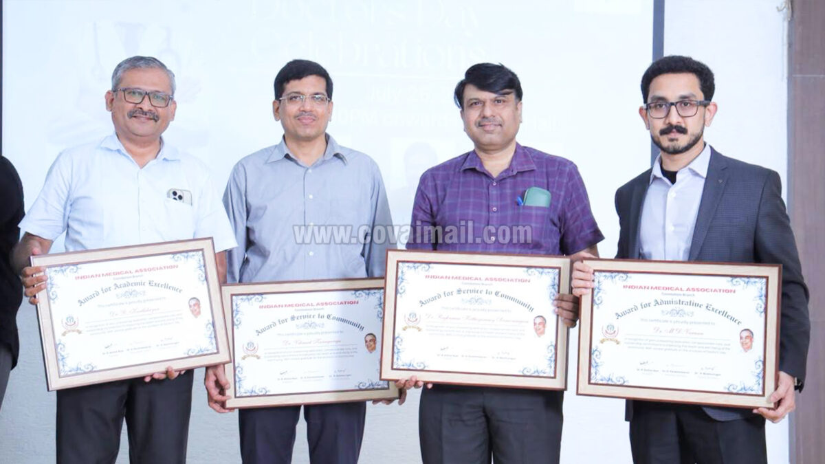 4 PSG doctors honoured by Indian Medical Association for Service and Academic Excellence