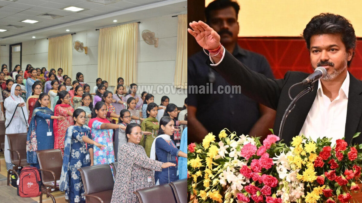 NGP students take pledge for a drug-free Tamil Nadu with CM Vijay
