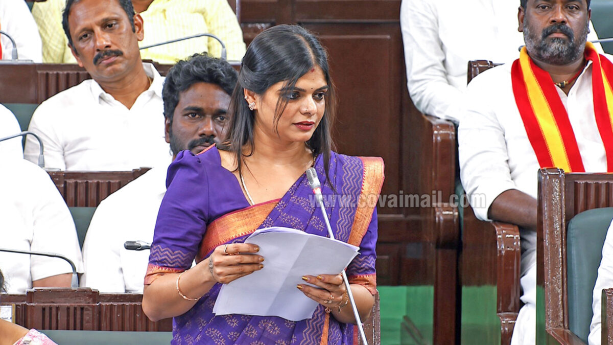 கவுண்டம்பாளையம் தொகுதிக்கு அரசு கலைக் கல்லூரி   – சட்டப்பேரவையில் எம்.எல்.ஏ கனிமொழி கோரிக்கை