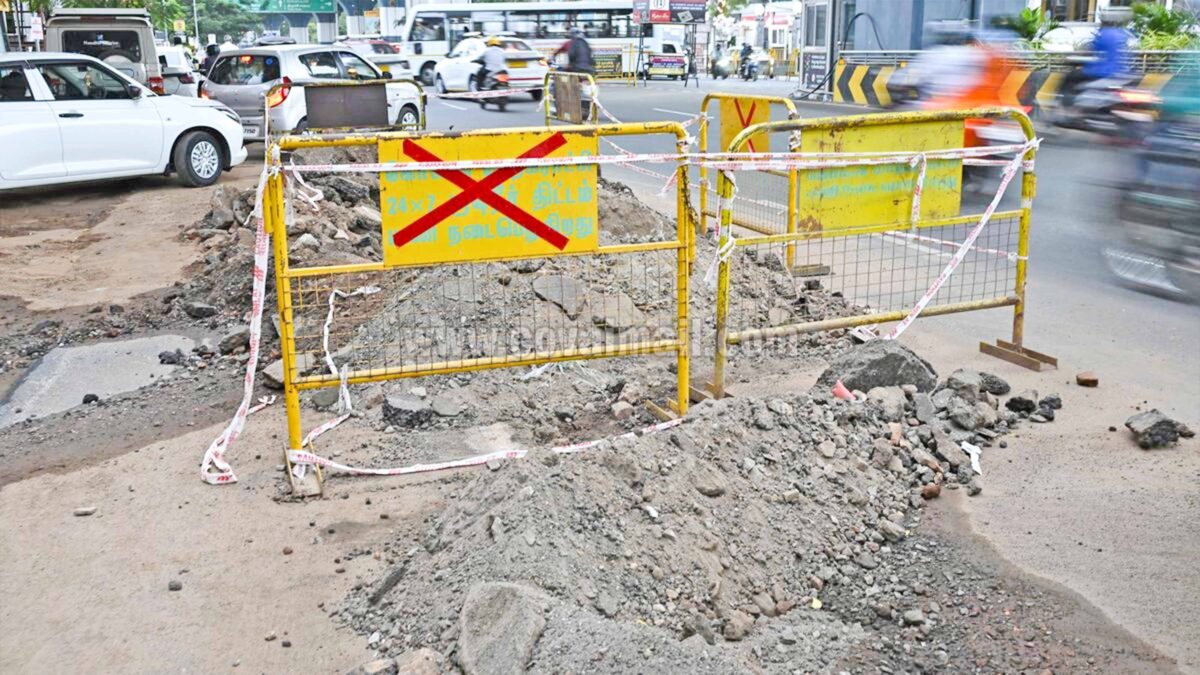 கோவையில் 24×7 குடிநீர் திட்டப் பணிகள் முடிந்த பகுதிகளில் சாலை சீரமைப்பு