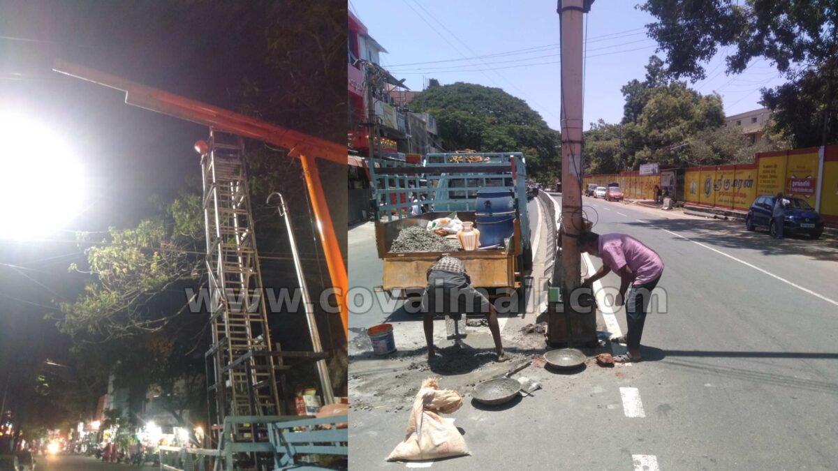 Defunct traffic signal near Mani School gets Uyir