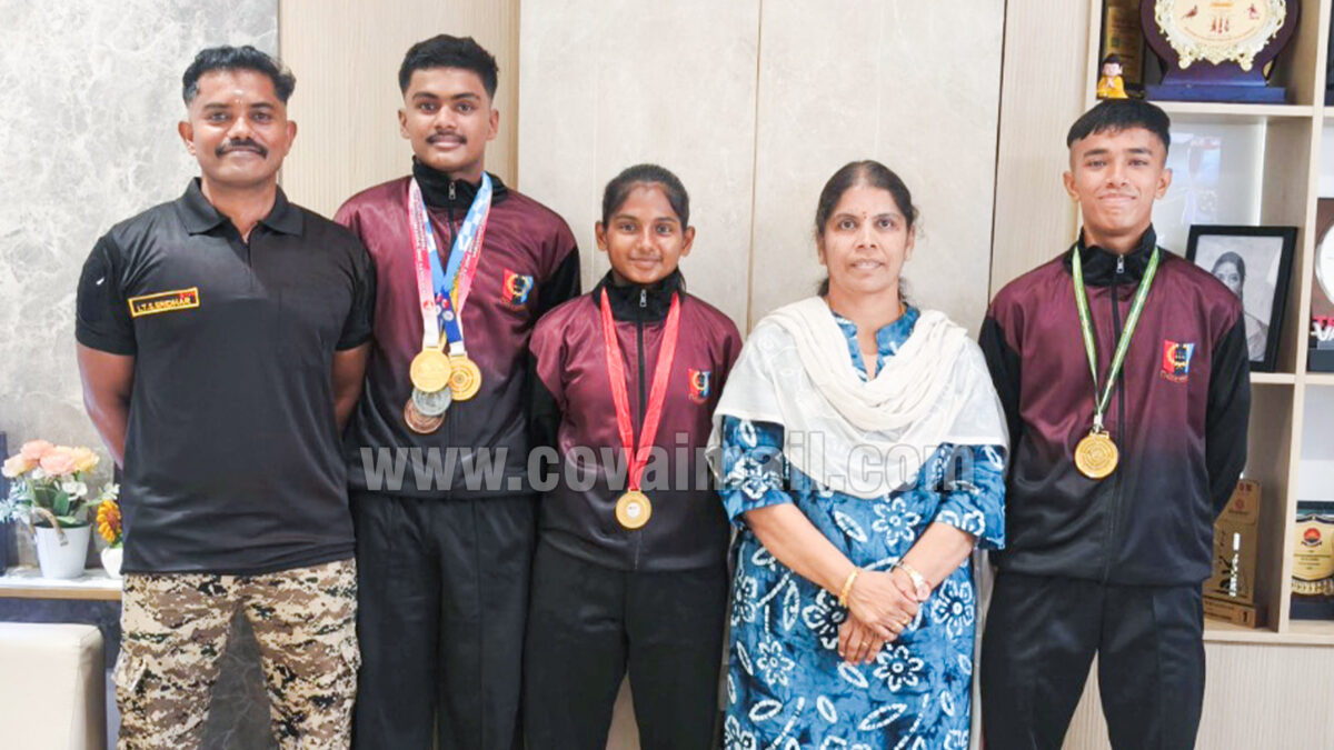 துப்பாக்கிச் சுடுதல் போட்டியில்  கே.பி.ஆர் கல்லூரி மாணவர்கள் சாதனை