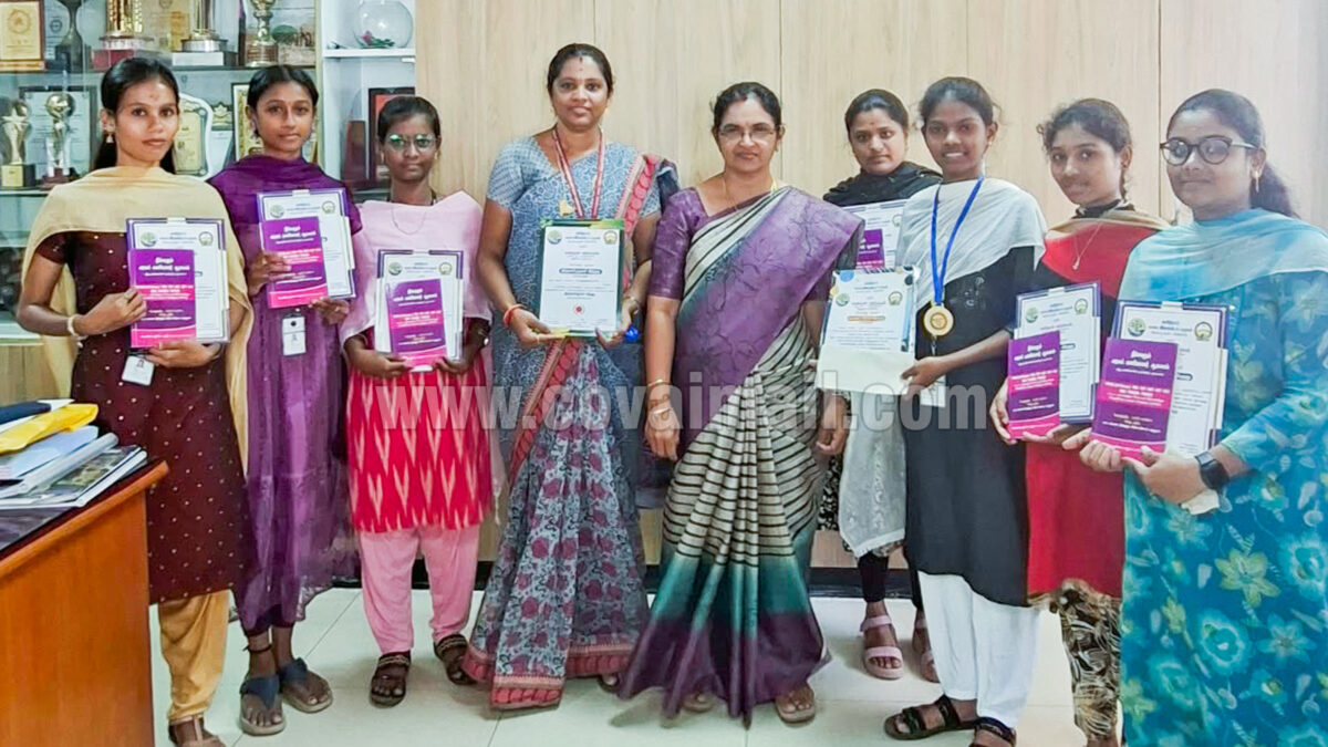 கையெழுத்துப் போட்டியில்  கொங்குநாடு க‌ல்லூரி மாணவர்கள் வெற்றி