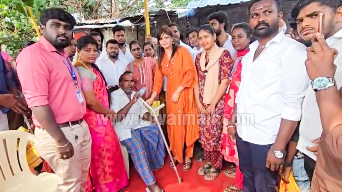 மாற்றுத்திறனாளிகளுக்கு  நலத்திட்ட உதவி வழங்கிய எம்.எல்.ஏ கனிமொழி