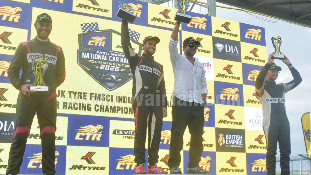 CTR-JK Tyre Indian National Car Racing Championship 2026 opens with High-Speed Drama at Kari Motor Speedway