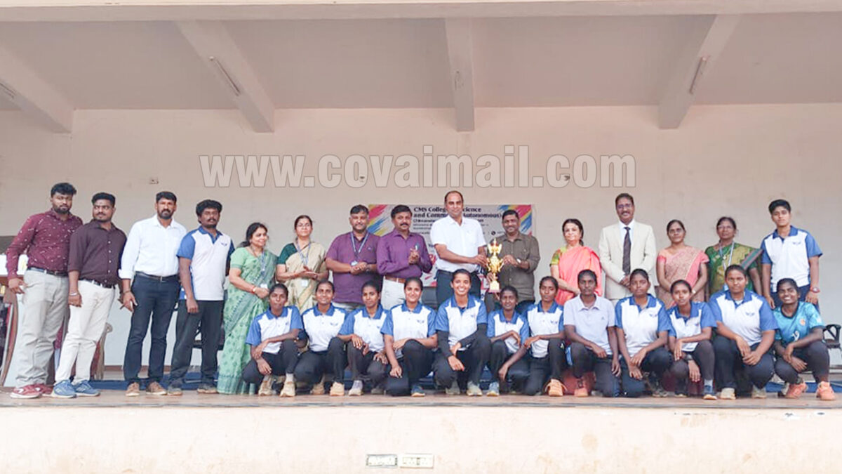 CMS College organise Bharathiar University Inter-Collegiate Women’s Volleyball Tournament