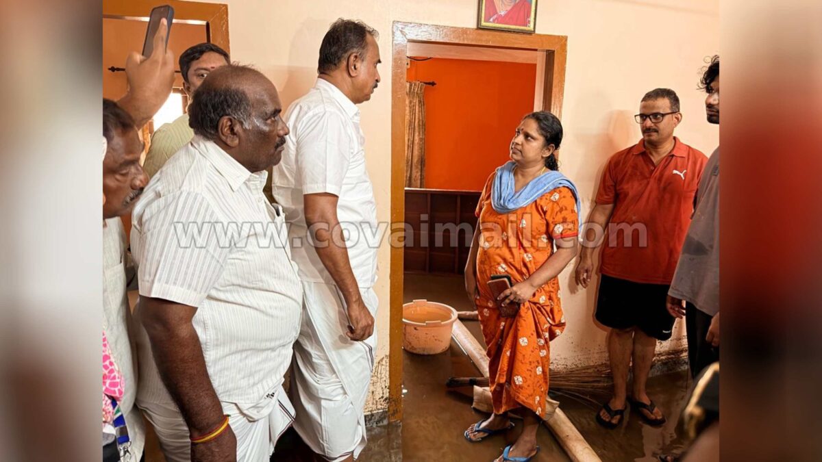 கனமழையால் குனியமுத்தூர் பகுதியில் கடும் பாதிப்பு; எஸ்.பி.வேலுமணி எம்.எல்.ஏ. நேரில் ஆய்வு!