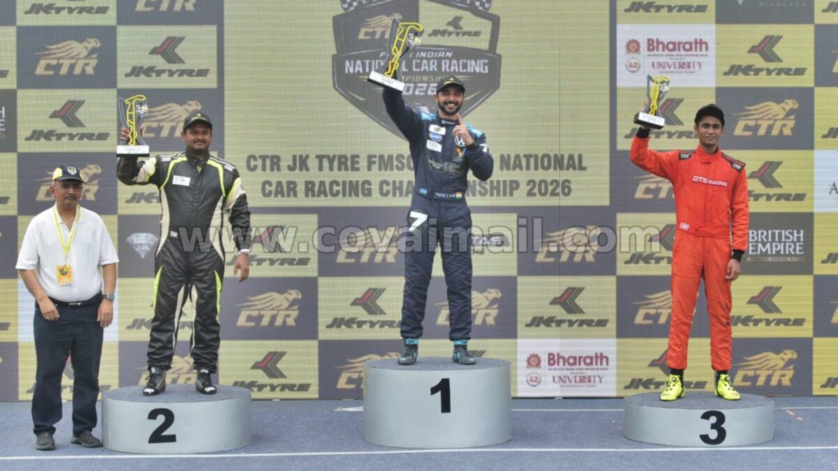 Dhruv Goswami of Meco Racing team takes the top spot in the 1st race JK Tyre Levitas Cup: Pratik Sonawane from Mumbai secures first place in the ‘Gentleman’ category